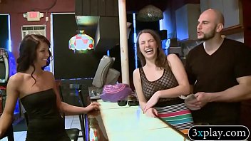 Preview 1 of Forced Sinema - Two petite women get pounded in the bar