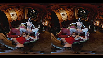 Preview 3 of Sexxy Videoss - Threesome On Couch - featuring Ada Wong and Claire Redfield as parody from Resident Evil