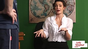 Preview 1 of Dads Sap - Stockinged british teacher watches sub tug