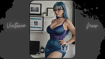 Preview 3 of Extra Oldies - AI: Vibrant blue hair and dark glasses DOMINATRIX - Part 16 - Waifu Models #003