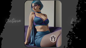 Preview 4 of Extra Oldies - AI: Vibrant blue hair and dark glasses DOMINATRIX - Part 16 - Waifu Models #003
