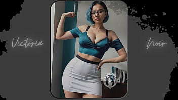 Preview 3 of Big Big Blowjob - AI: Vibrant blue hair and dark glasses DOMINATRIX - Part 15 - Waifu Models #003