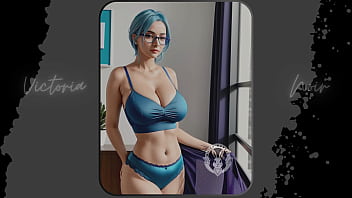 Preview 4 of Big Big Blowjob - AI: Vibrant blue hair and dark glasses DOMINATRIX - Part 15 - Waifu Models #003