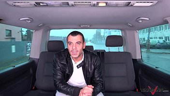 Preview 1 of Wet Shaved Pussy Bj - Broken umbrella help stranger to convince babe to fuck in van