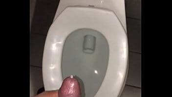 Preview 4 of Mature Cuckold Bisex - Cumming in public bathroom
