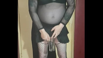 Preview 1 of Pidio Sexxx - crossdressing sissy drinks his own piss and swollows the lot