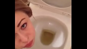 Preview 3 of Insects Brother - Hot brunette teen slut swallows boyfriends piss over toilet