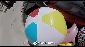 Preview 1 of Sunny Leoner Video Xxx - MenPOV Outdoor pool fuck and facial with Jack Hunter