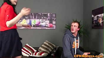 Preview 2 of Happy Fish Dating Site - Cockcraving CFNM teens wanking off lucky guy