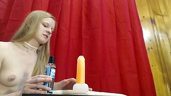 Preview 1 of Desi Indian Sil Band Sex - Sexy blonde teen ride dildo on cam