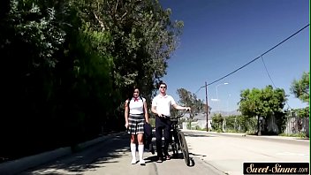 Preview 2 of Houesewife Chistmas Present - Teen cockriding her horny teacher