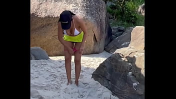 Preview 2 of Mom And Boy X Video 2020 - Renatinha Mello - HotWife Exibicionista visitando a praia de Abric&oacute_ com os amigos