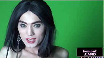 Preview 2 of Thin Spreading - Amateur tranny asstoying and tugging cock