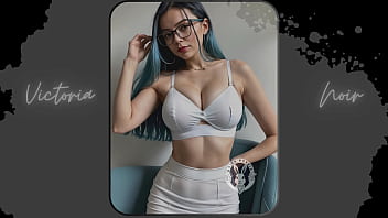 Preview 3 of 10 Years Gals Sex Videos - AI: Vibrant blue hair and dark glasses DOMINATRIX - Part 13 - Waifu Models #003