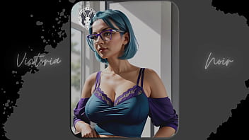 Preview 2 of Mada Fakin San - AI: Vibrant blue hair and dark glasses DOMINATRIX - Part 5 - Waifu Models #003