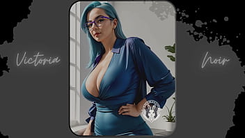 Preview 3 of Mada Fakin San - AI: Vibrant blue hair and dark glasses DOMINATRIX - Part 5 - Waifu Models #003