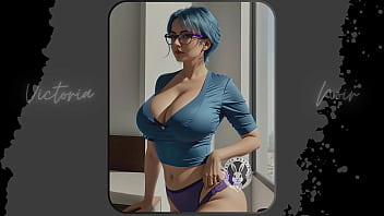 Preview 4 of Mada Fakin San - AI: Vibrant blue hair and dark glasses DOMINATRIX - Part 5 - Waifu Models #003