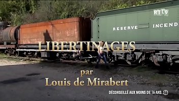 Preview 1 of Step Mom Sucks Son Off In Car - Libertinages - Girl stripping in front of a train