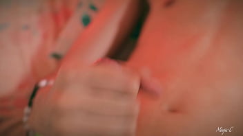 Preview 2 of Mindi Mink Licking Lesbian - Skinny Twink Magic C Solo Spit Masturbation Precum And Cum Play