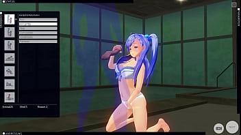 Preview 1 of Girl And Girl Romens - Blue Hair Girl Love Her Soap Plays - Custom Maid 3D 2
