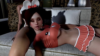 Preview 2 of Sleeping Teen Fucking Drunk - Seline and Kayci were caught by Gwen while jerking off their big futa cocks [Excerpt,  Old Work]