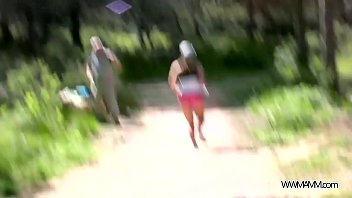 Preview 1 of Izzi Girl Xxx - Tourist couple enjoying wild sex in the forest