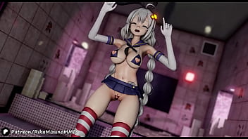 Preview 1 of Pendejsd - KonKon Sexy Dance - Kizuna Akari (Shimakaze Cosplay) | MMD R-18
