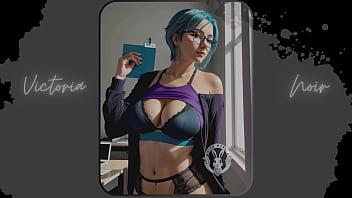 Preview 3 of Groped Cjikan - AI: Vibrant blue hair and dark glasses DOMINATRIX - Part 7 - Waifu Models #003