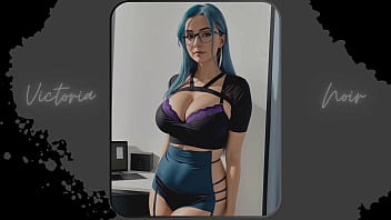 Preview 1 of Groped Cjikan - AI: Vibrant blue hair and dark glasses DOMINATRIX - Part 7 - Waifu Models #003