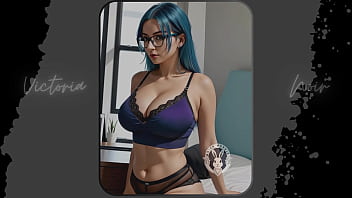 Preview 4 of Groped Cjikan - AI: Vibrant blue hair and dark glasses DOMINATRIX - Part 7 - Waifu Models #003