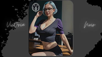 Preview 2 of Xxx Ritik Bf - AI: Vibrant blue hair and dark glasses DOMINATRIX - Part 8 - Waifu Models #003