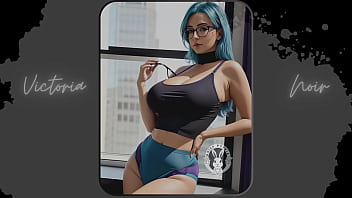 Preview 3 of Xxx Ritik Bf - AI: Vibrant blue hair and dark glasses DOMINATRIX - Part 8 - Waifu Models #003