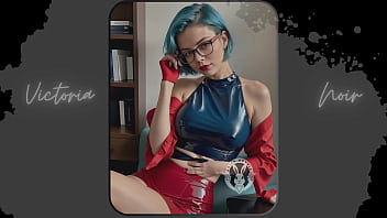 Preview 3 of Czech Private Voyeur - AI: Vibrant blue hair and dark glasses DOMINATRIX - Part 9 - Waifu Models #003
