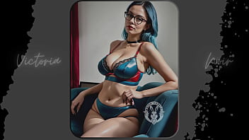 Preview 4 of Czech Private Voyeur - AI: Vibrant blue hair and dark glasses DOMINATRIX - Part 9 - Waifu Models #003