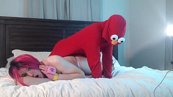 Preview 3 of Nigerian School Ss3 - Elmo Fucks Transgender in Chastity