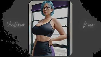Preview 1 of Caught Fuck Her Sister Friend - AI: Vibrant blue hair and dark glasses DOMINATRIX - Part 6 - Waifu Models #003