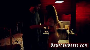 Preview 2 of Sloppy Wet Mouth - Curly teen fuck and big booty anal sex she&#039_s corded bare to a wooden