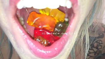 Preview 1 of Omegle Vk Webcam Little Girls - Vore Fetish - Trice Eating Gummy Bears Video2