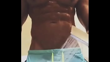 Preview 1 of Uqasha Sensore - Pauzudo Diego Barros de Pau Duro no Short Molhado / Huge Big Hard Dick Wet
