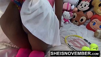 Preview 2 of Afghani Hazara Girls - My Panties And Legs Up During Hardcore Missionary Fucking Before My Wet Pussy Get Finger Fuck,  Young Cute Black Slut Sheisnovember Thighs Spread During POV Sex Then Big Ass Hole Spread Open Closeup by Msnovember