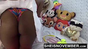 Preview 2 of Twinkly Boy - I&#039_m Pushing This Nasty Young Slut Legs Up To Rough Fuck Her Wet Pussy Missionary Style,  Petite Busty Black Babe Sheisnovember Rough Fucking Big Cock With Her Large Natural Tits And Nipples Bouncing Closeup With Panties Down on Msnovember