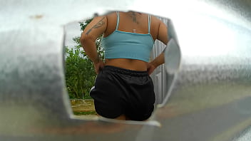 Preview 3 of Dyna Lauern - Mujer grabada en cabina al aire libre(ASS)