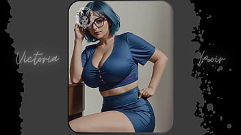 Preview 3 of Sister Xxxvideo Com - AI: Vibrant blue hair and dark glasses DOMINATRIX - Part 1 - Waifu Models #003