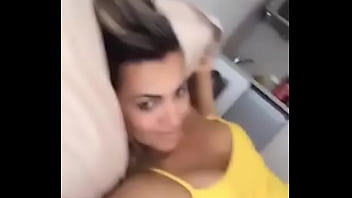 Preview 1 of Boy Wife Cheating - CAIU NO ZAP - Loirinha se exibindo de camisola e calcinha na cama