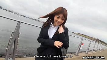 Preview 2 of Sandra Romain Brazzers - Pantyhosed Japanese office lady gets roughly used before being spunked