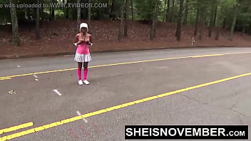 Preview 3 of Hot Sxx Family - Busty POV Blowjob From Freaky Whore Msnovember Tiny Ebony Exhibition Young Blonde Nudist Walking Outside Pulling Out Big Natural Saggy Titties Udders And Puffy Nipples With Shaved Pussy Flash Fetish By Sheisnovember