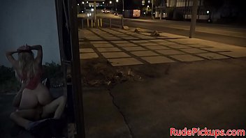 Preview 3 of Boy Transvestite To Trjaney - Hardfucked pulled teen rides cock in public