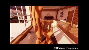 Preview 2 of Fitness Pakistani - 3D Futanari Lesbians Fuck and Cum!