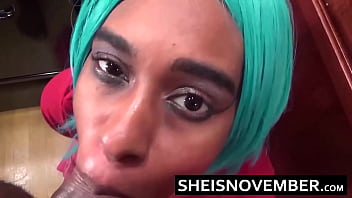 Preview 4 of Ausschnitt Spritzen - I&#039_m Blasting Hot Cumshot Cum Load Into My Slut Stepsister Hungry Mouth From Point Of View Blowjob And Taboo Sex In The Kitchen,  Sexy Black Whore Sheisnovember Saggy Big Boobs Udders And Round Areolas Exposed For Stepbrother By Msnovember