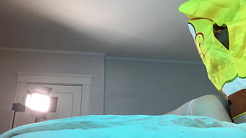 Preview 2 of Latina Busty Strip - Spongebob Fucks Trans in Chastity